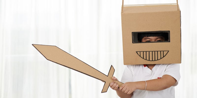 DIY Halloween Costumes Made from Moving Boxes